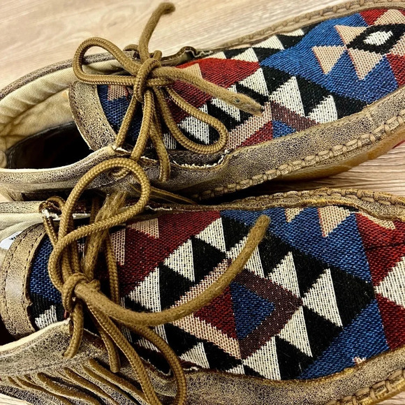 Twisted X Women's Tribal Fringe Driving Moccasins - Size 6.5 Left 7 Right - Picture 6 of 10